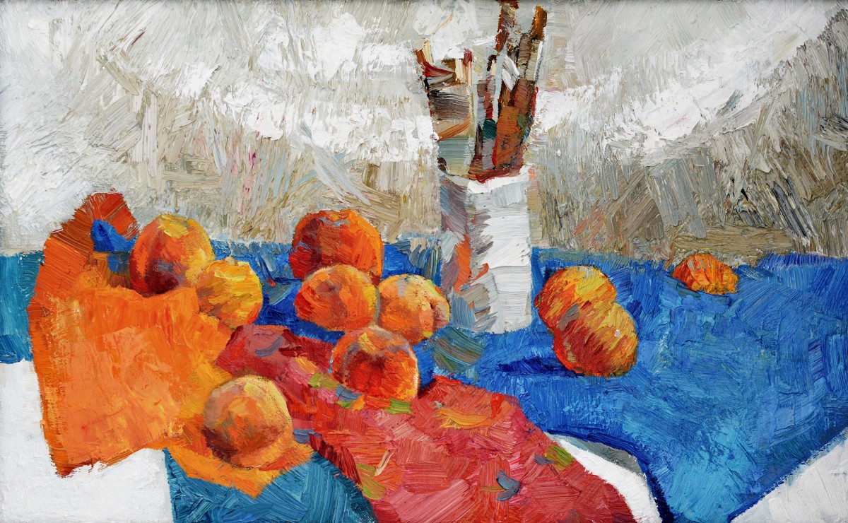 "Natură statică" by Vitalie Golban, 2019, 420x700mm, ulei pe pânză