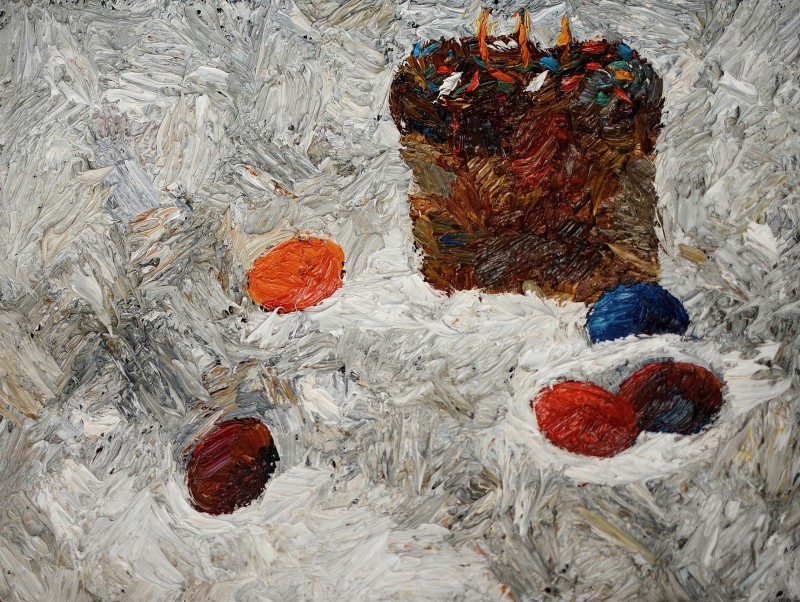 "Natură statică de Paști" by Carolina Leagul, 2017, ulei pe pânză