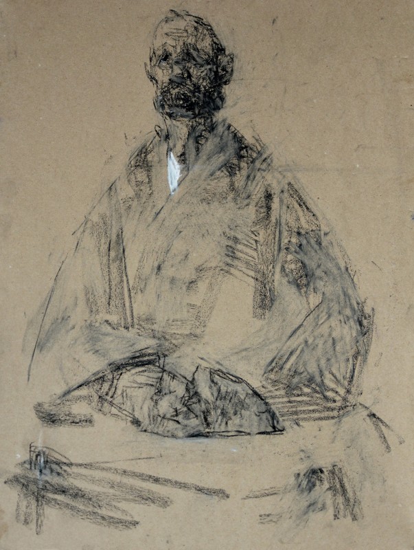 "Drawing. Figure" by Vitalie Golban, 400x300mm, Russian sauce on paper