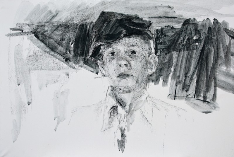 "Рисунок. Портрет" by Едуард Леаху, 400x600mm, соус / бумага