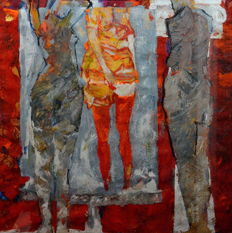 "Compoziție. Carton. Cultura Universală" by Rodica Dubasari, 2012, 680x680mm, mixed technique on paper
