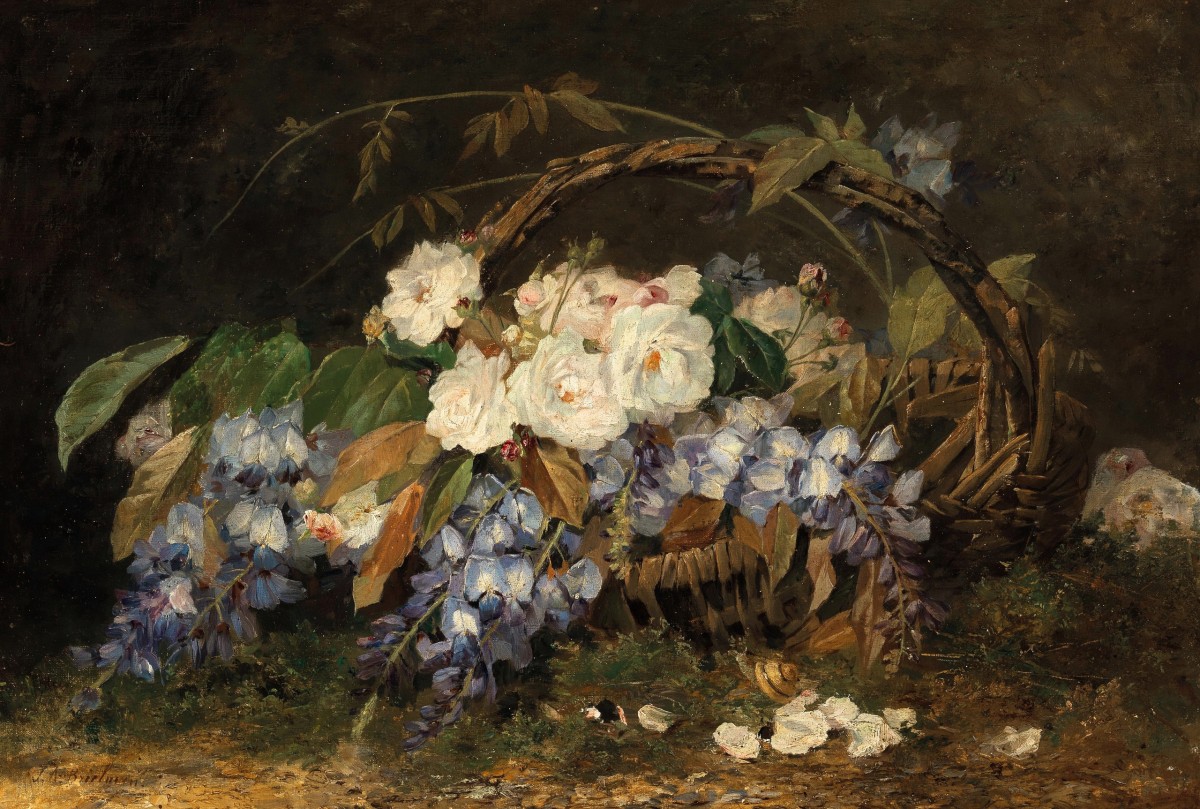 "Painting. Flowers" by Jacques Alfred Brielman
