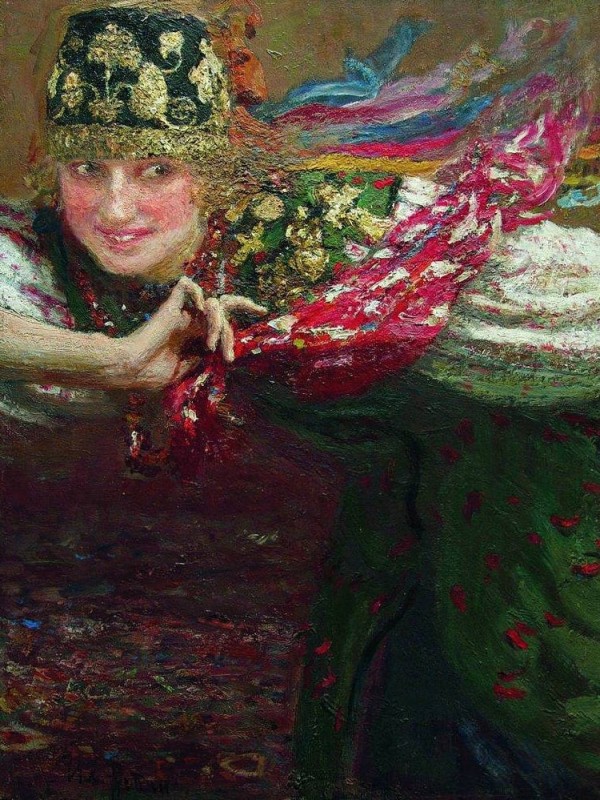 "Dancing woman" by Илиа Ефимович Репин, 410x540mm, масло / холст
