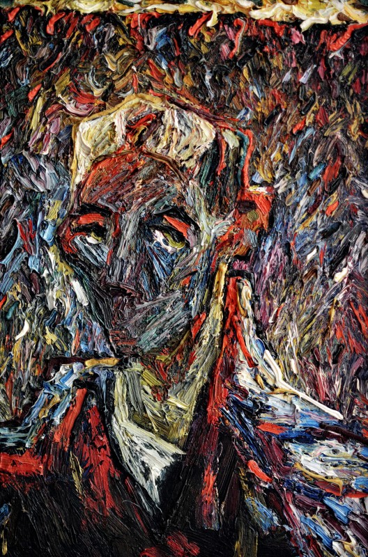 "Self-portrait" by Anatol Ghimpu, 1993, 600x400mm, oil on canvas