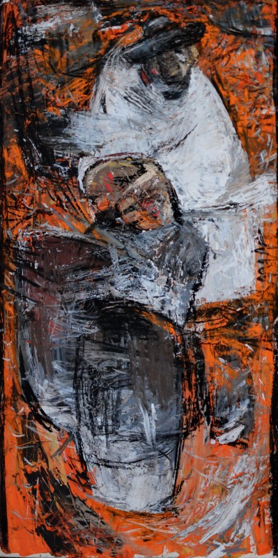 "Drawing. Long term" by Diana Rumeghea, 500x250mm, mixed technique on paper