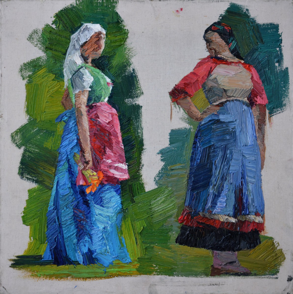 "Painting. Pleinair. Figure. Long term" by Dumitrița Znaida, 420x420mm, oil on canvas