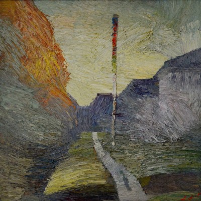"Vilcovo" by Анатол Гимпу, 1998, 380x380mm, масло / холст