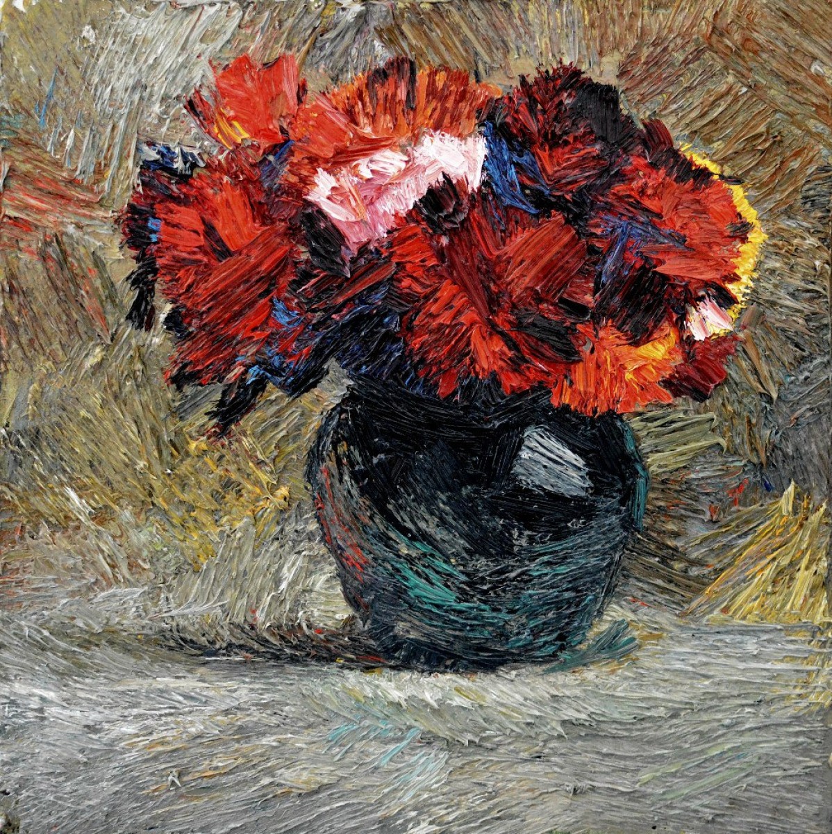 "Studiu. Natură statică cu flori" by Ion Golubei, 2015, ulei pe pânză