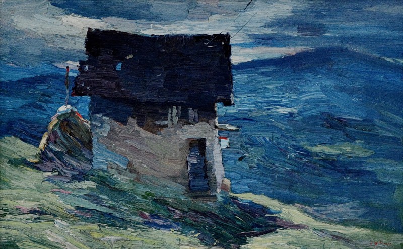"Prahova" by Anatol Ghimpu, 1994, 350x550mm, oil on canvas