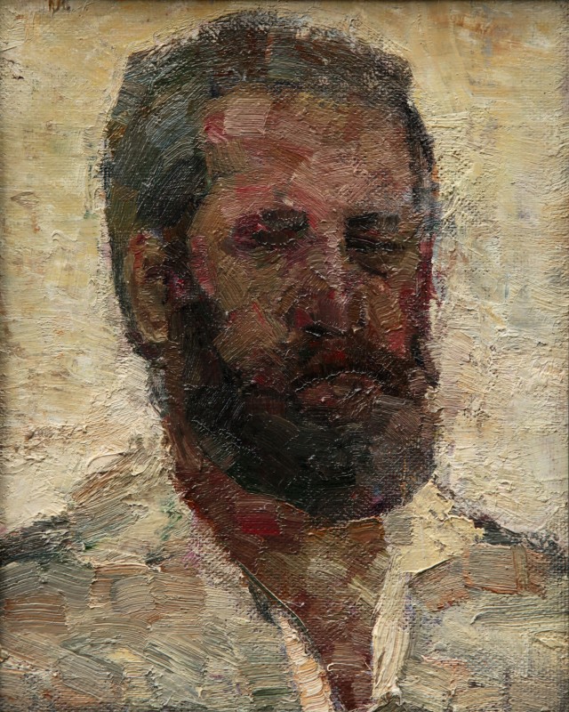 "Studiu. Portret" by Roma Cibotaru, 1997, 360x290mm, ulei pe pânză