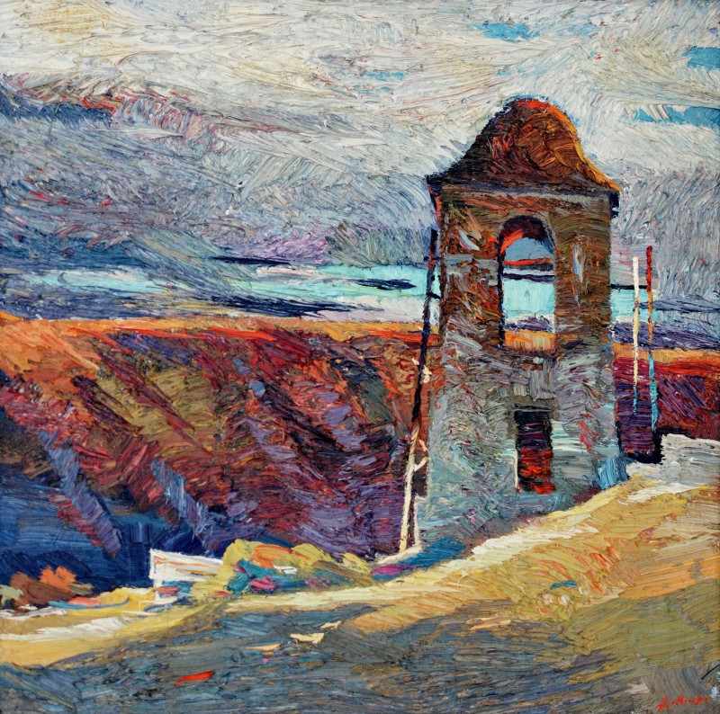 "Clopotnița" by Anatol Ghimpu, 2005, 420x420mm, ulei pe pânză