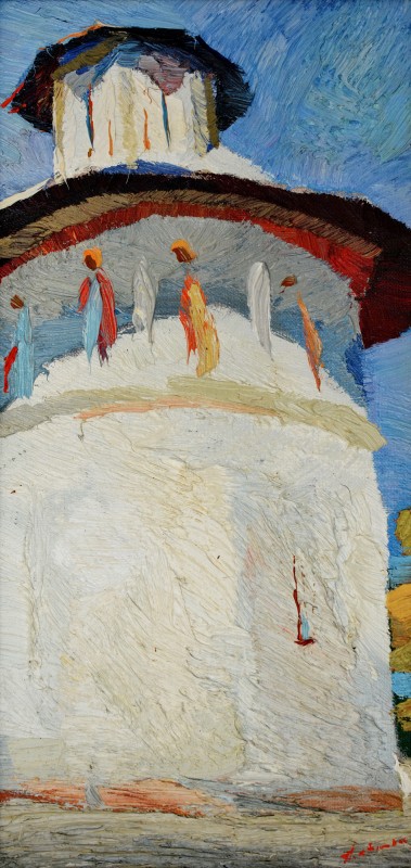 "Măldărăști" by Anatol Ghimpu, 2015, 400x200mm, ulei pe pânză