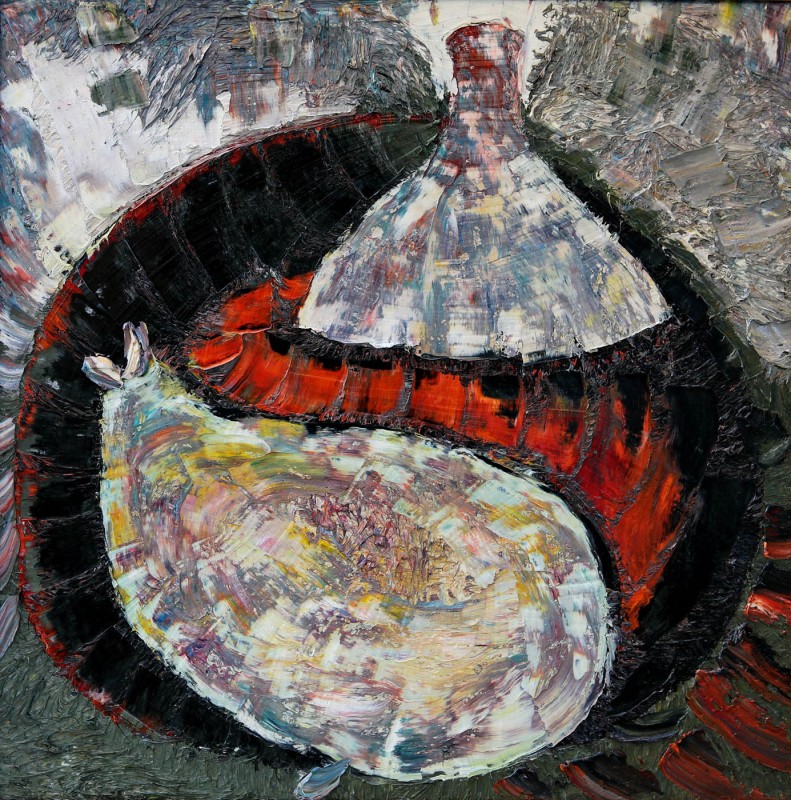 "Fingerling" by Nicoleta Stati, 2002, 680x680mm, oil on canvas