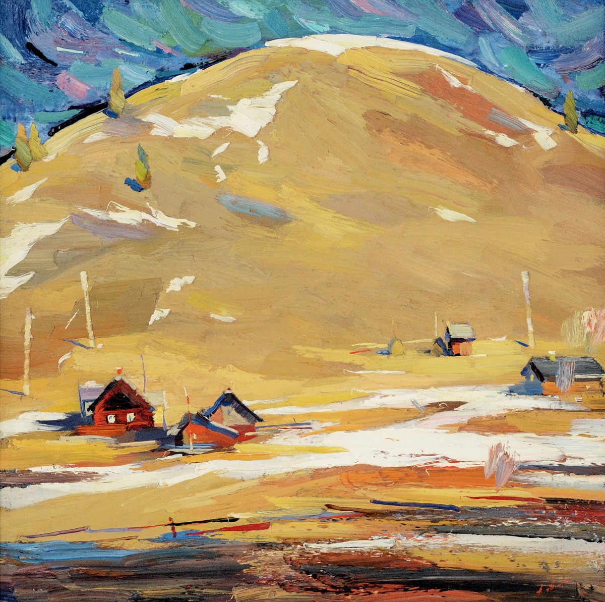 "Etude. Moldovița" by Anatol Ghimpu, 2000, 680x680mm, oil on canvas