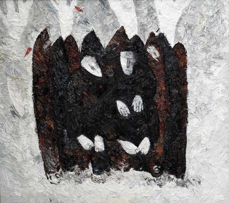 "Compoziție. Двое" by Vlada Cibuc, 2015, 790x900mm, oil on canvas