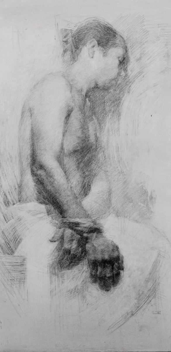 "Drawing. Nude. Long term" by Victor Covalciuc, 1000x500mm, pencil on paper