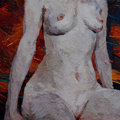 "Обнаженная" by Анатол Гимпу, 2001, 400x250mm, масло / холст
