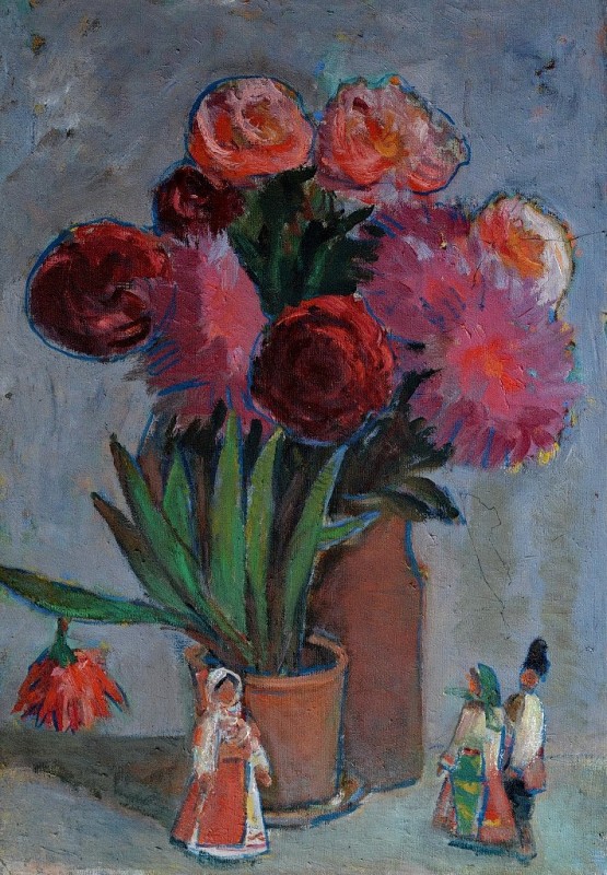 "Painting. Flowers" by Ion Jumati, oil on canvas