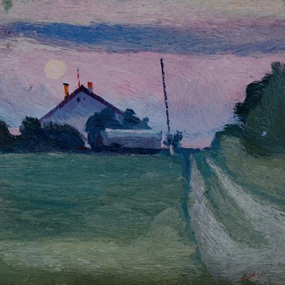 "Motiv. Vaja" by Anatol Ghimpu, 1999, 420x450mm, ulei pe pânză