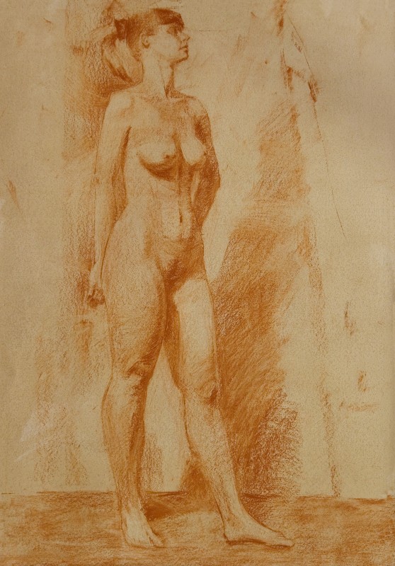 "Nud" by Александра Cлапатиуc, 2008, 700x500mm, сангина / бумага