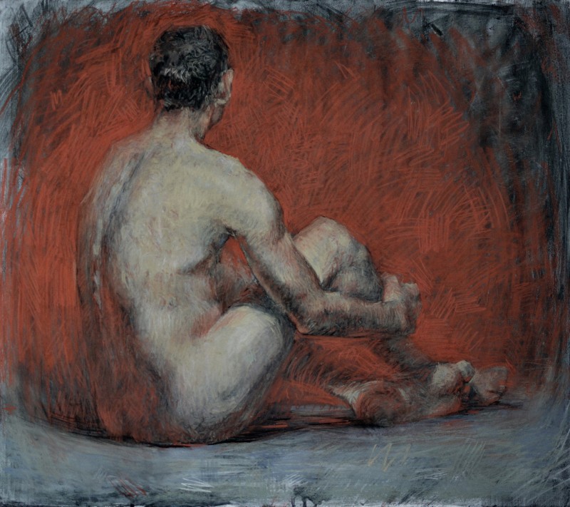 "Drawing. Nude. Long term" by Vasile Corețchii, 700x800mm, Russian sauce and pastel on paper