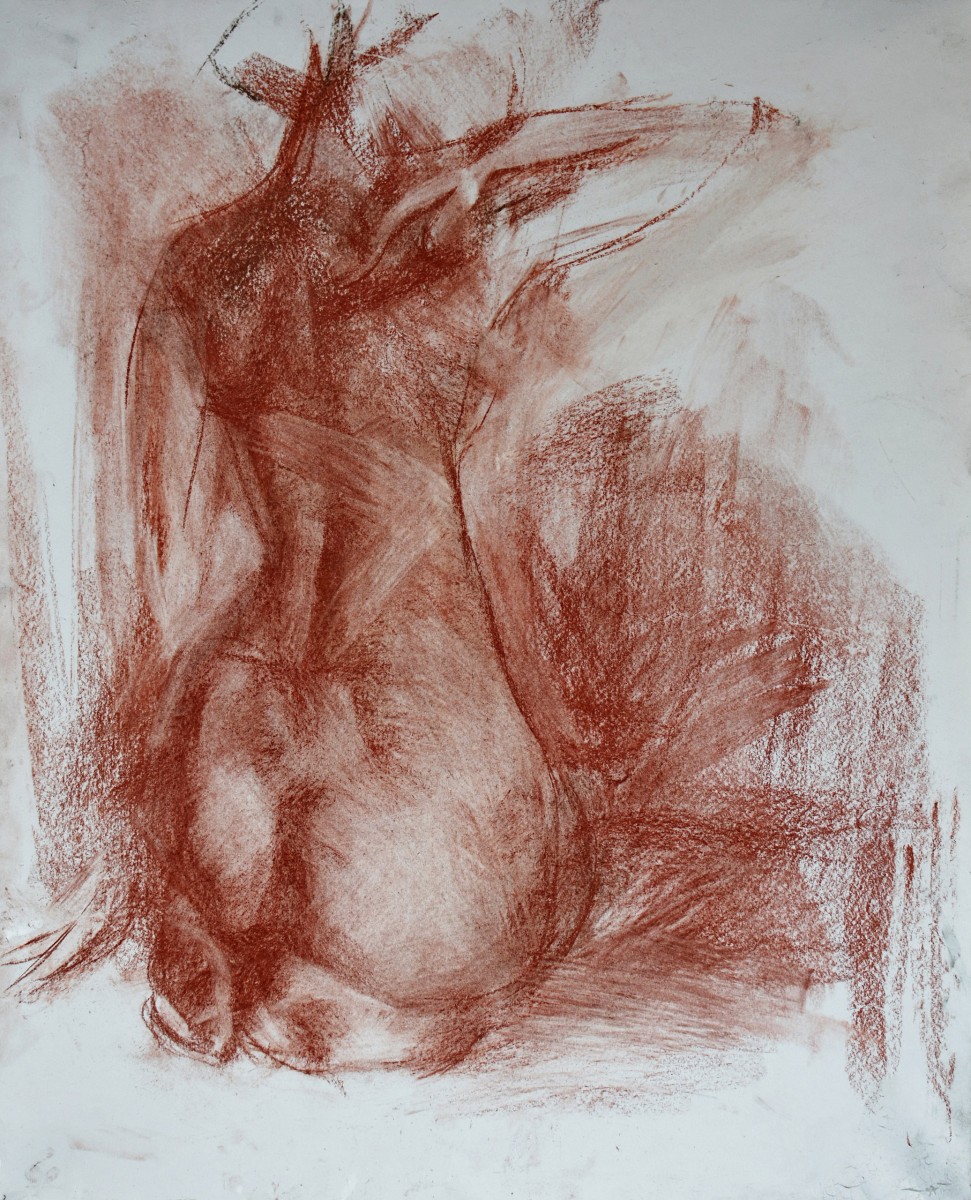 "Drawing. Nude" by Sanda Ceban, 500x400mm, sanguine on paper