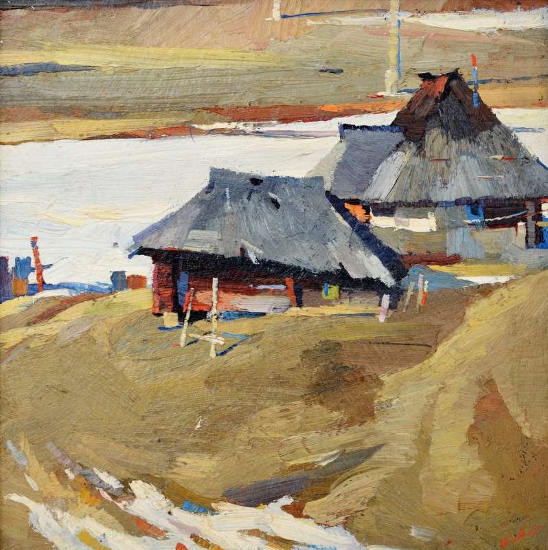 "Motiv. Moldovița" by Anatol Ghimpu, 1999, 550x550mm, ulei pe pânză