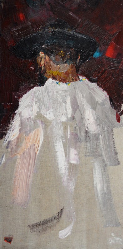 "Painting. Etude. Figure. Long term" by Ștefan Mocanu, 200x400mm, oil on canvas