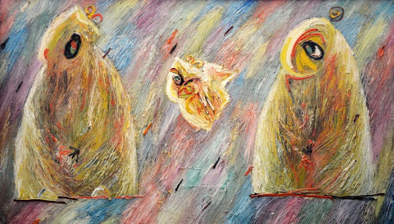 "The angel" by Anatol Ghimpu, 1994, 700x1200mm, oil on canvas