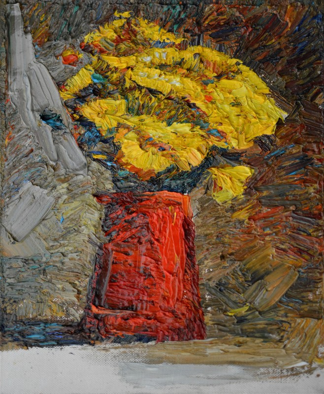 "Studiu. Flori" by Dumitrița Znaida, 2018, 300x250mm, ulei pe pânză