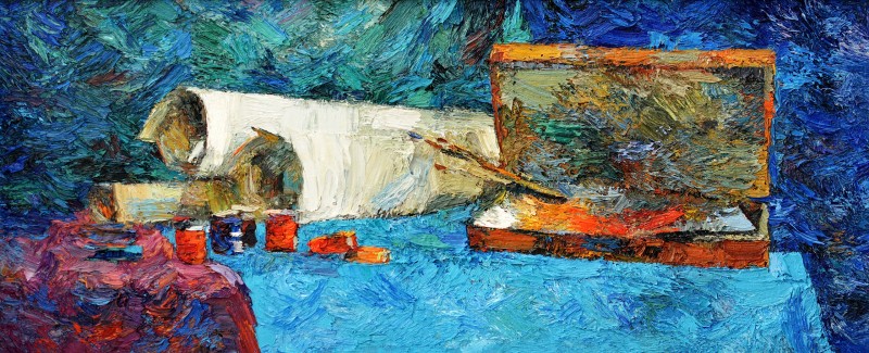 "Painting. Long term" by Mădălina Casian, 500x1100mm, oil on canvas