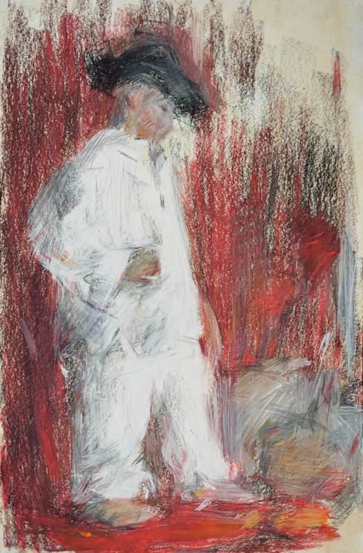 "Рисунок. Фигура / полуфигура" by Едуард Леаху, 600x400mm, пастель / бумага