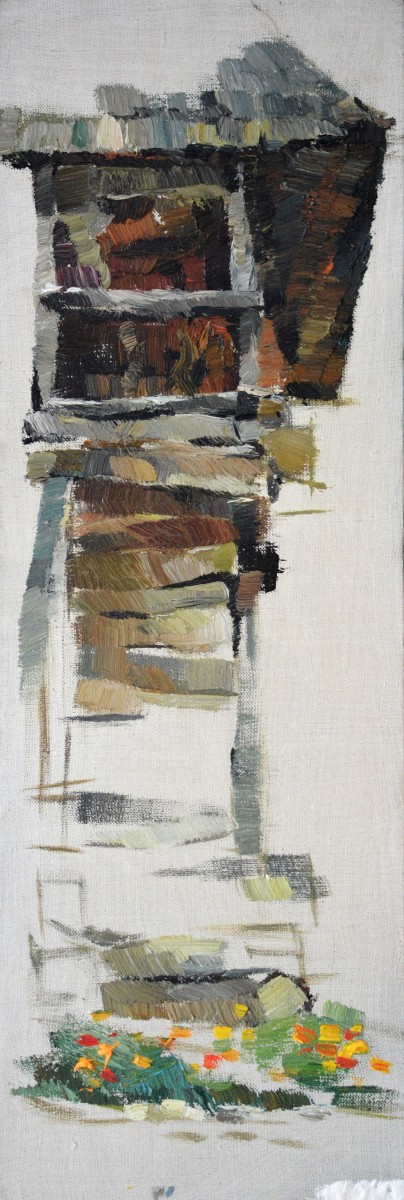 "Painting. Etude. Pleinair. Pleinair romania" by Nina Apostol, 600x200mm, oil on canvas