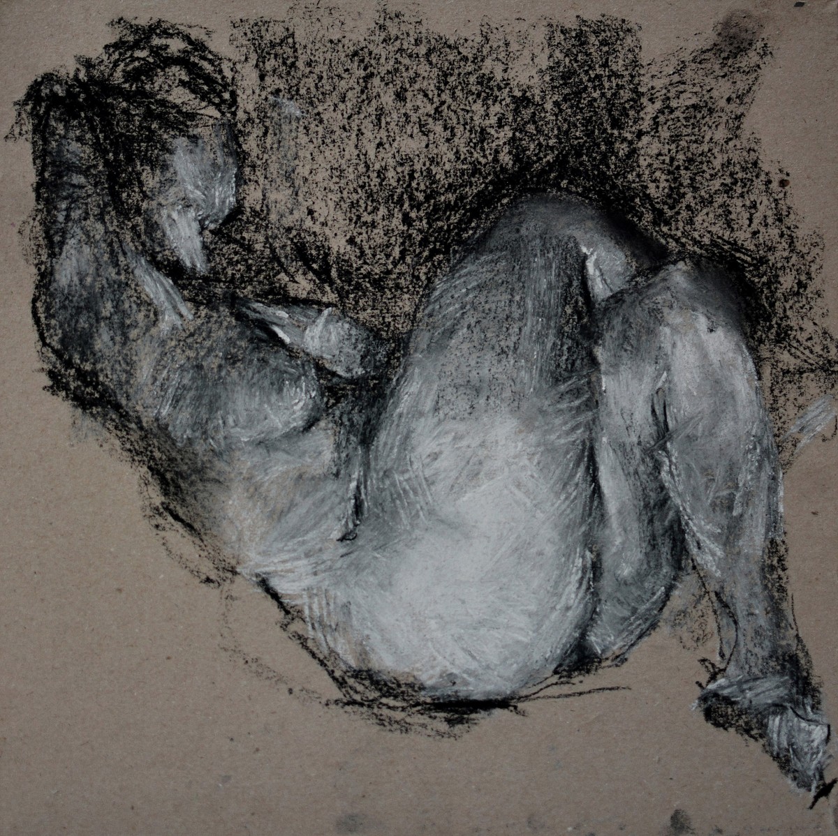 "Drawing. Nude" by Renata Afanasii, 300x300mm, Russian sauce on paper