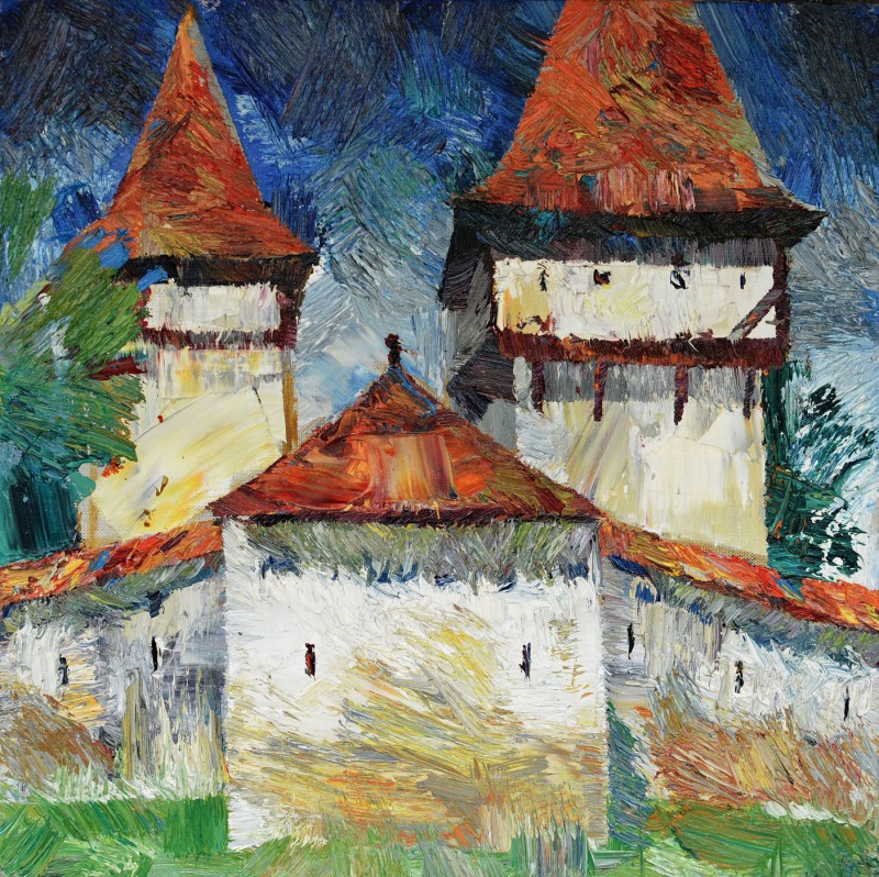 "Motiv. Cincușor" by Carolina Leagul, 2012, 420x420mm, ulei pe pânză