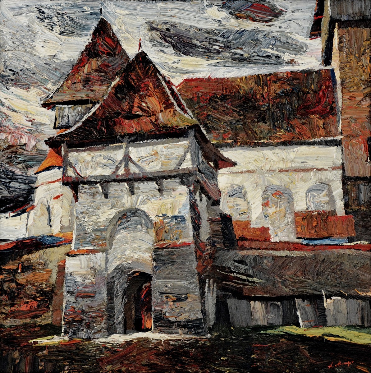 "Iacobeni" by Anatol Ghimpu, 2005, 520x520mm, oil on canvas