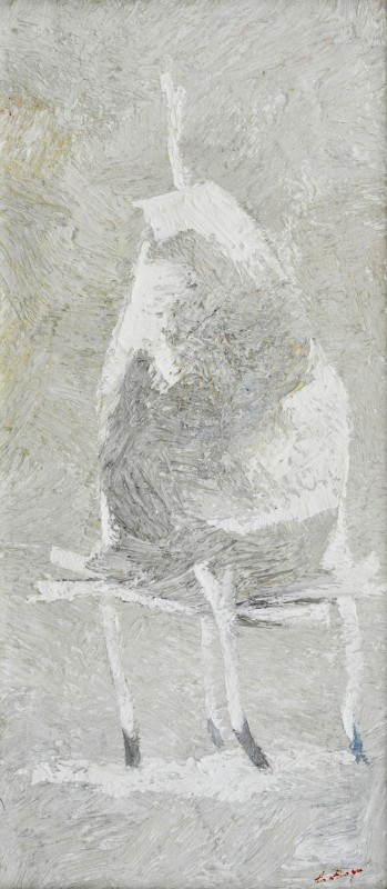"Pătuleag. Winter etude" by Anatol Ghimpu, 2012, 600x300mm, oil on canvas