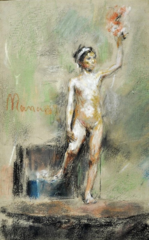 "Pictură. Nud" by Antonio Mancini, ulei pe pânză