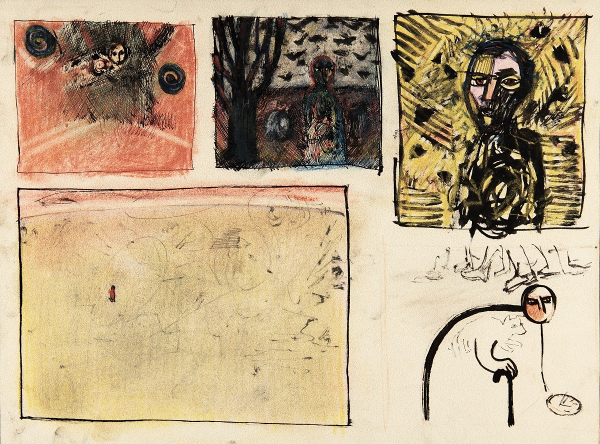 "Compozition" by Dumitru Brodețchii, 1994, 300x400mm, mixed technique on paper