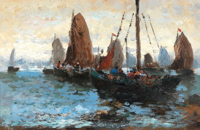 "Painting. Landscape. Pleinair" by Adolf Kaufmann, oil on canvas