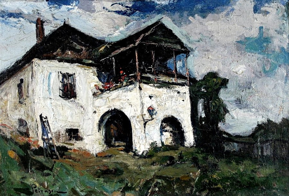 "Painting. Pleinair" by Gheorghe Petrașcu, oil on cardboard