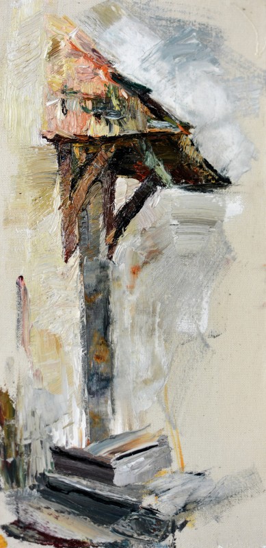 "Painting. Etude. Pleinair. Pleinair romania" by Nina Apostol, 400x200mm, oil on canvas