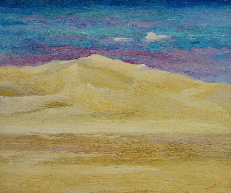"Desert. Nebedag" by Anatol Ghimpu, 1999, 440x520mm, oil on canvas