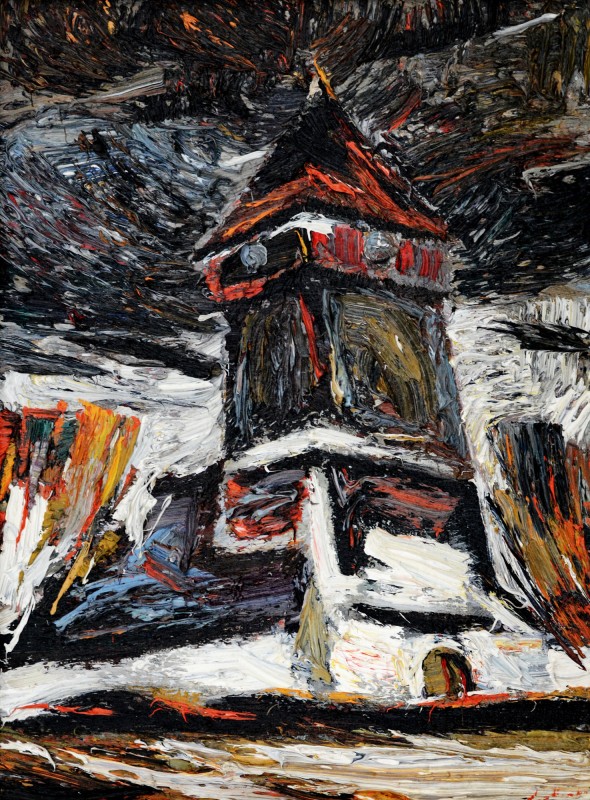 "The tower. Toarcla" by Anatol Ghimpu, 2005, 400x300mm, oil on canvas