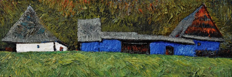 "Motiv. Sibiu ASTRA" by Виcтор Теслару, 2015, 200x600mm, масло / холст