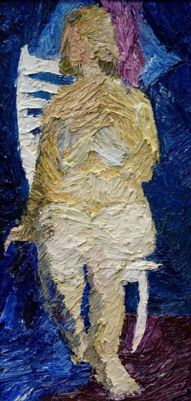 "Studiu. Nud" by Alexandra Clapatiuc, 2009, 400x200mm, ulei pe pânză