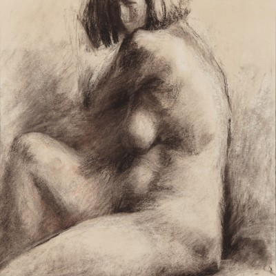 "Crochiu. Nud" by Oxana Țip, 2006, 500x400mm, Russian sauce pe hârtie