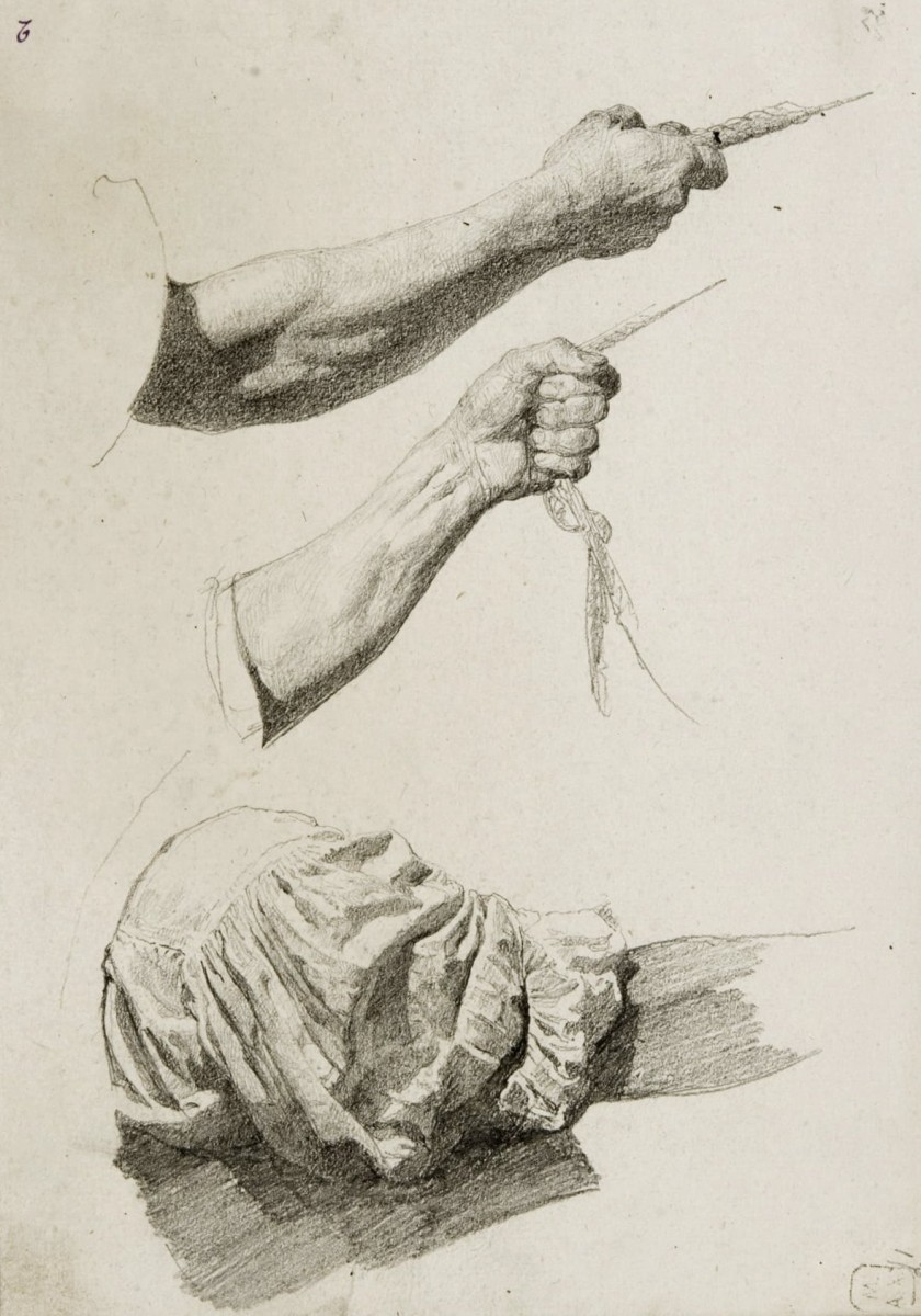"Drawing. Gypsum, head, hands, feet" by Pavel Osipovich Kovalevskii