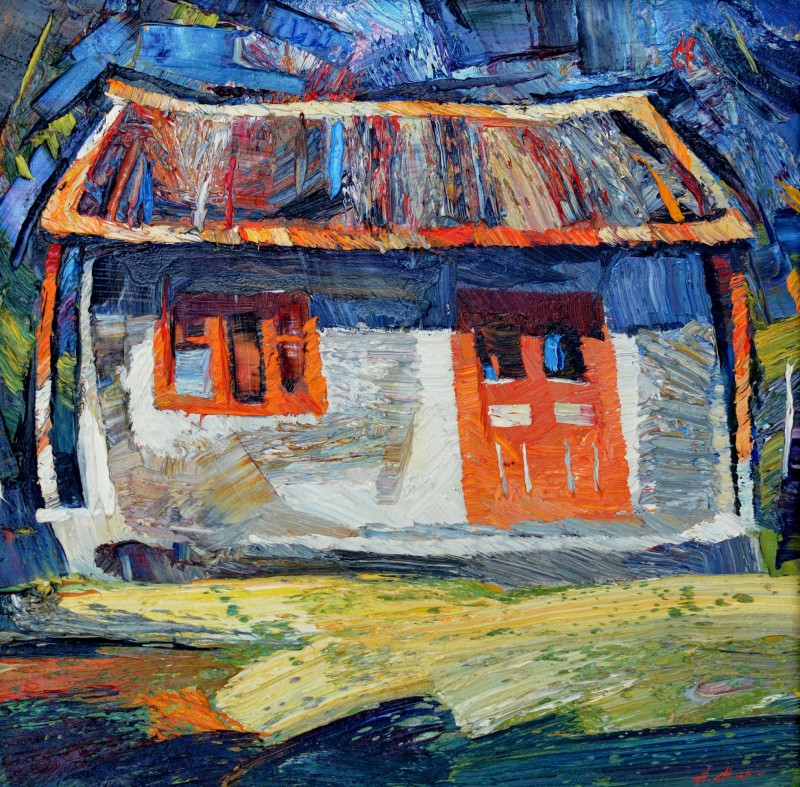 "Дом. Бутучены" by Анатол Гимпу, 2004, 420x420mm, масло / холст