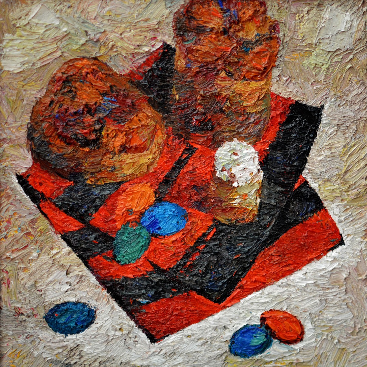 "Natură statică de Paști" by Carolina Leagul, 2013, 420x420mm, oil on canvas